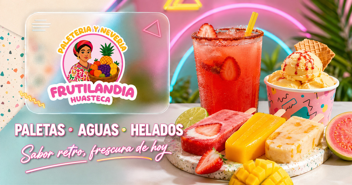 Paletas, agua fresca y helado de Frutilandia Huasteca